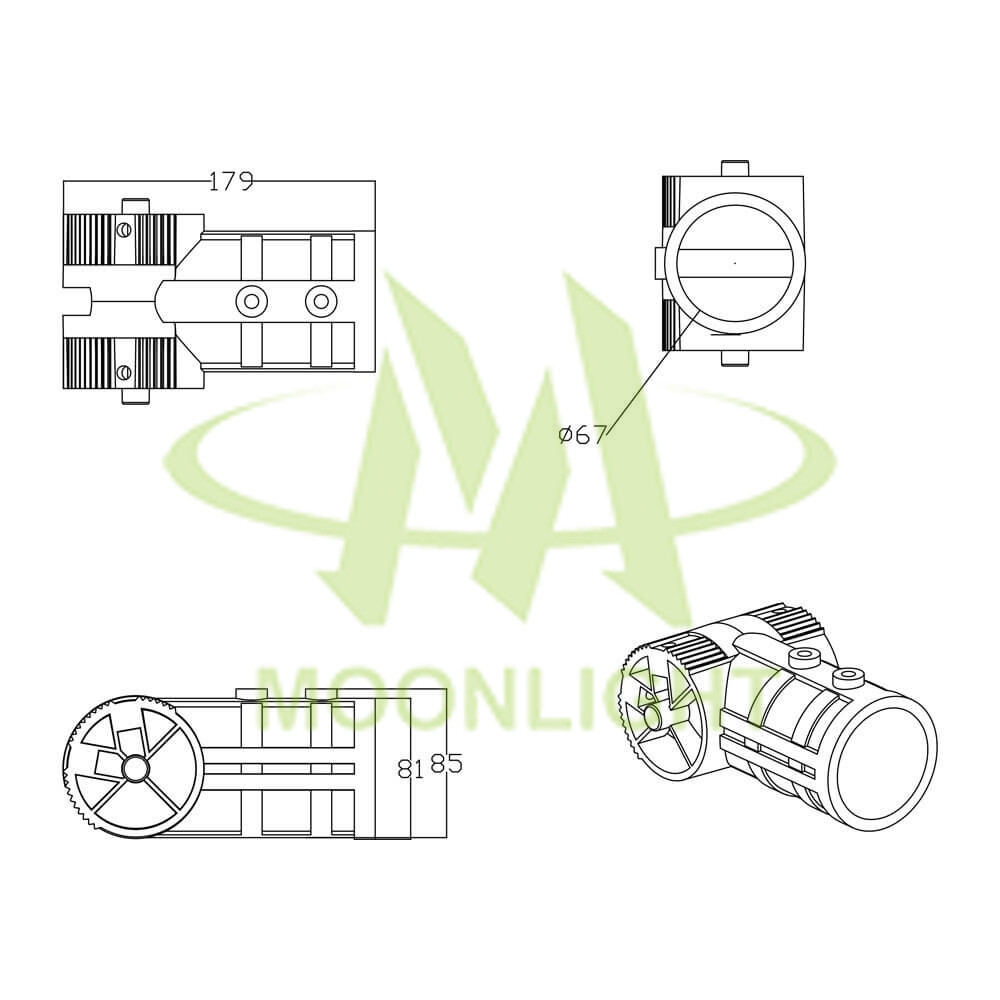 Adjustable Knuckle Slip Fitter MLT-KSF-002 Mechanical Dimensions